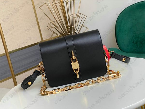 

rendez-vous handbag m57745 women designer handle bag calfskin leather cross body rendez vous chunky chain vintage-inspired retro lock should