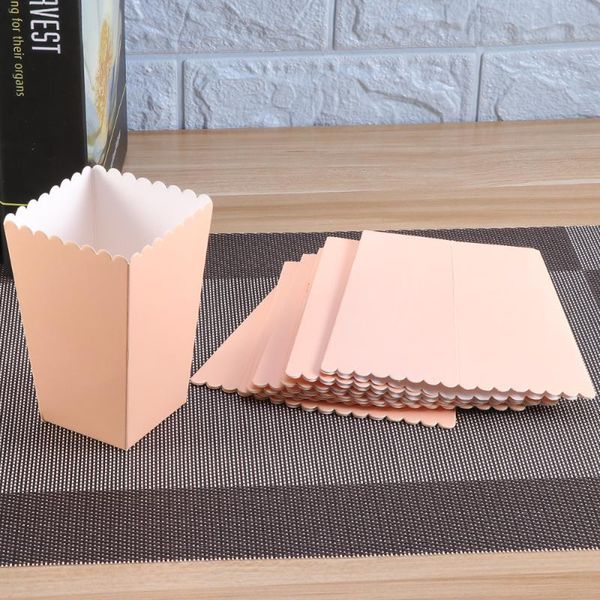

8pcs disposable paper popcorn boxes folding snack container exterior in for birthday party gift wrap