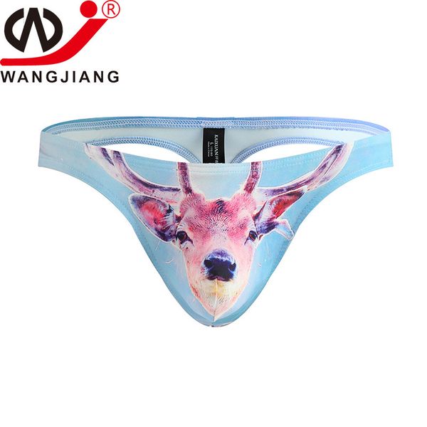 

underpants the high-quality goods underwear print thong ice silk comfortable t-pants men's 1049-dk, Black;white