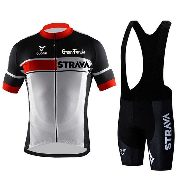 

racing sets 2021 strava pro team summer cycling jersey set bicycle clothing breathable men short sleeve shirt bike bib shorts 9d gel pad, Black;blue
