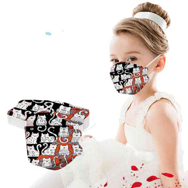 

94 chilen's cat printed mask fish korean willow leaf face