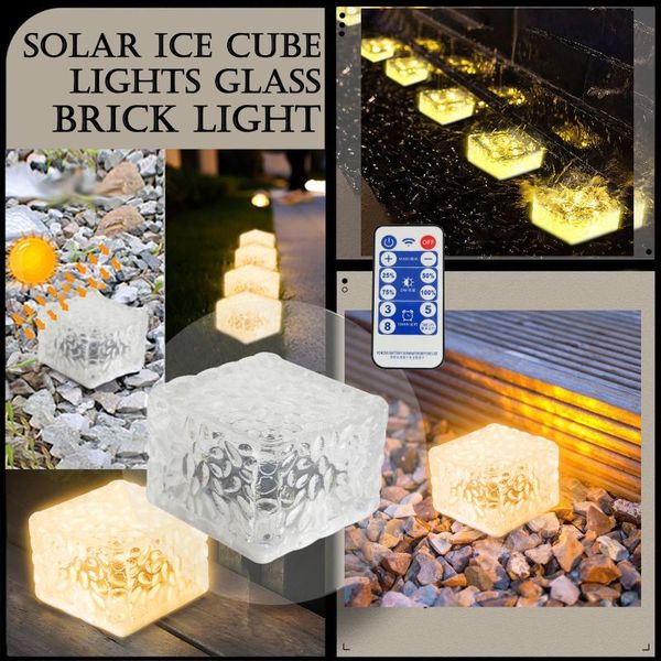 

thrisdar led solar underground lamp garden deck light brick ice cube path floor stair lawn buried lamps decorative objects & figurines