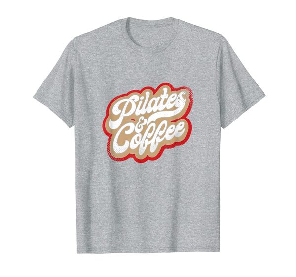 

pilates coffee vintage style gift pilates teacher instructor t-shirt, White;black