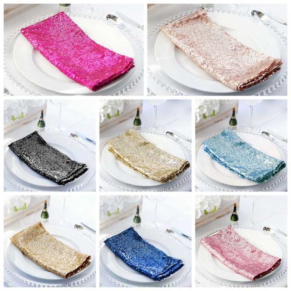 

sequin linen napkin wedding table cloth napkins for banquet event decoration