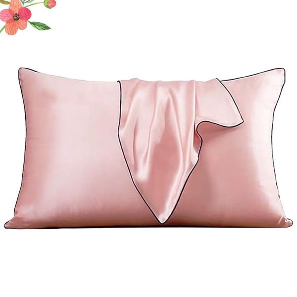 

pillow case 2pc silk plain color ice mulberry pillowcase slip