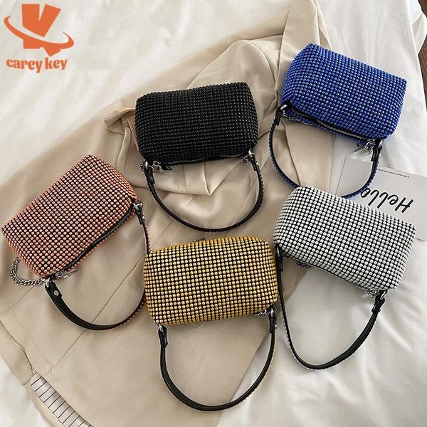 

evening bags carey key diamond design mini pu leather crossbody bucket women fashion luxury chain shoulder handbags clutch