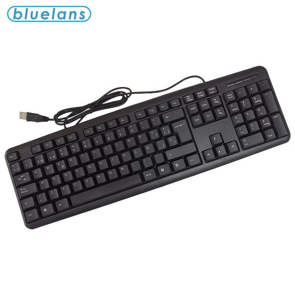 

spanish 105-key keyboard deskcomputer notebook wired external office home comfort usb interface keyboards