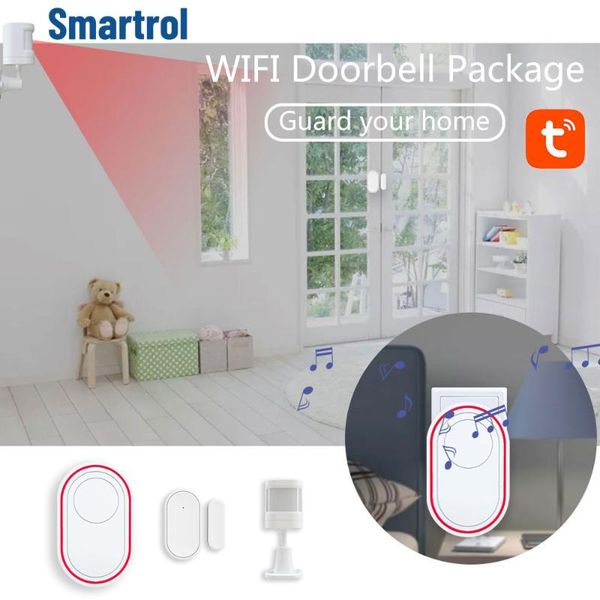 

doorbells wifi tuya smart home doorbell alarm system door bell wireless remote montion sensor detectors burglar kits