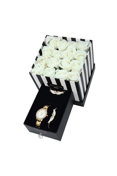 

earrings & necklace women's fashion jewelry pinian angel wing pendant wristband clock gift sets in the rose box ps1562, Silver