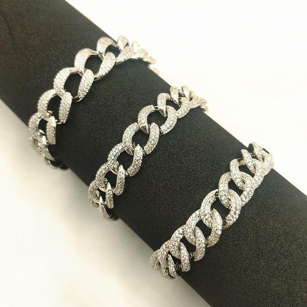 

bangles bracelet fashion simple cuban women punk micro inlaid diamond, Black