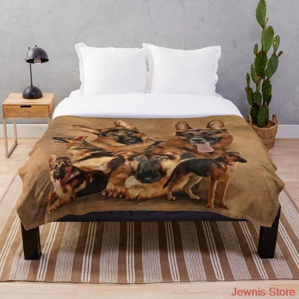 

blankets german shepherd dog puppy young blanket print on demand decorative sherpa for sofa bed gift