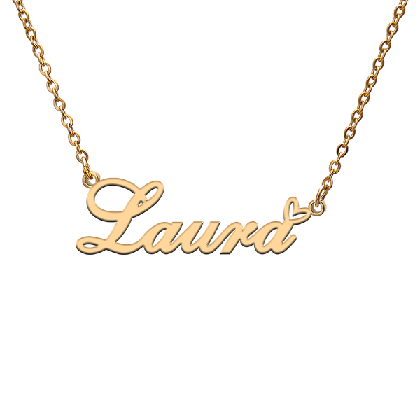 

charms god with love heart personalized character necklace name laura for friend jewelry gift, Bronze;silver