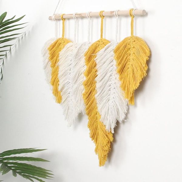 

tapestries handmade macrame hanging decoration boho tassel wall ornament tapestry for home door 45*42.5cm 2021ing