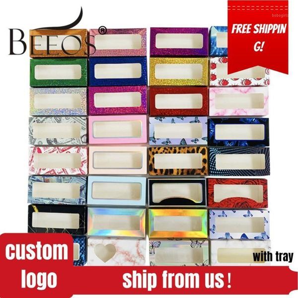 

beeos 10/20/30/40/50 pcs wholesale beauty packaging bags faux cil packing box for long eyelash variety of colors1