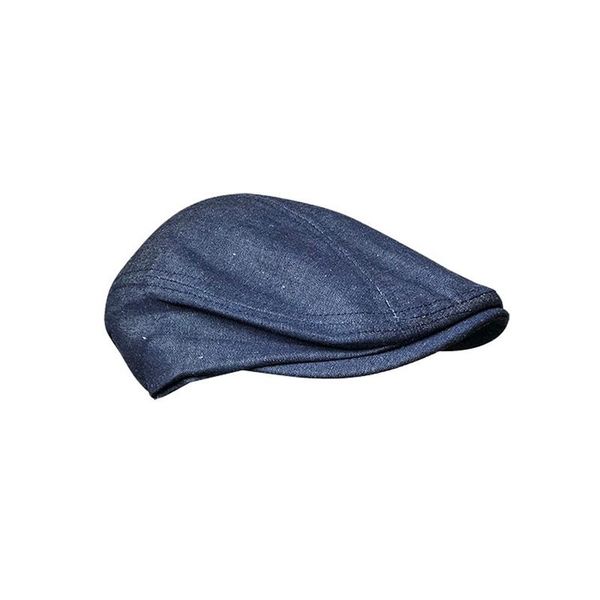 

berets 2021 spring and summer casual men flat linen beret hat woman dark blue denim breathable cap duckbill driving hats blm268, Blue;gray