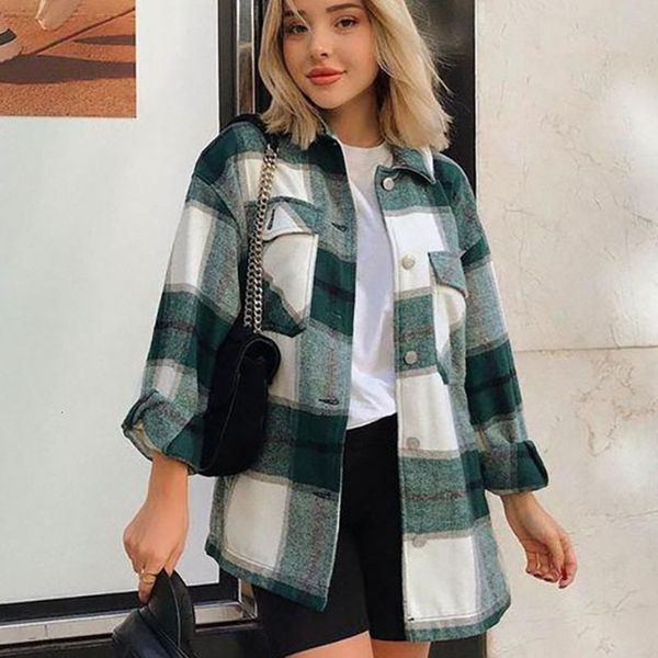 

women's jackets fashioned vintage plaid woman winter jacket casual fashion lapel long sleeve outerwear xphu, Black;brown