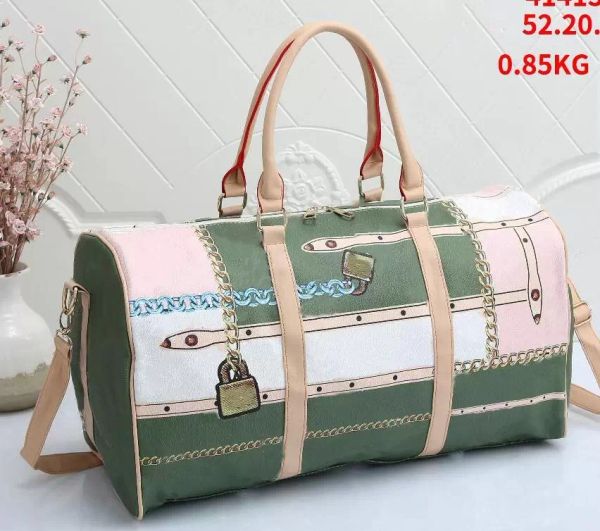 

color printing fashion travel bag big flower men women duffle leather luggage handbags large capacity sport 52cm multicolor