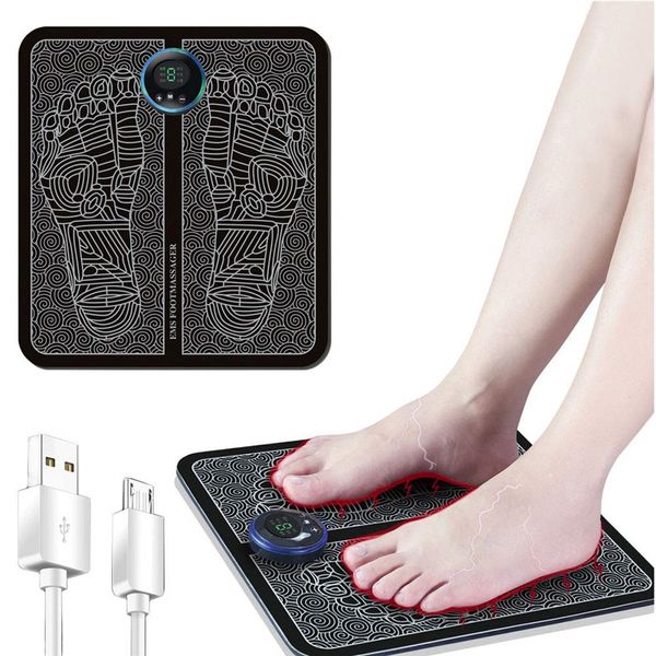 

drop shipping electric foot massager tens ems fisioterapia mat massageador pes muscular electric health care relaxation massage