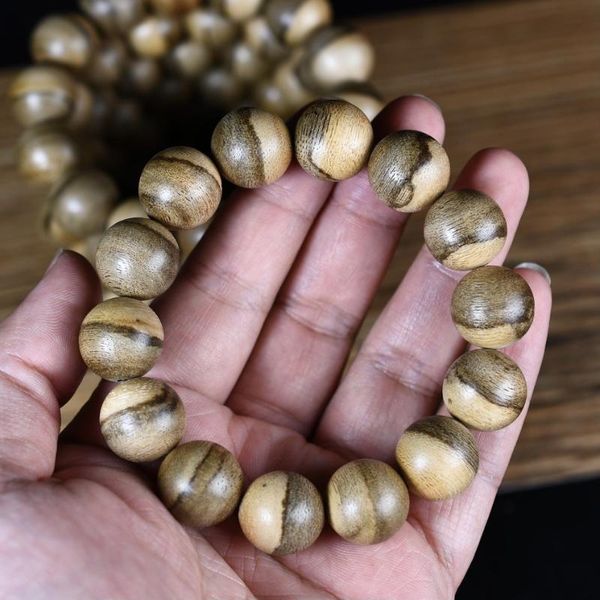 

beaded, strands tiger grain agarwood hand string horse mud waterlogging buddha bead coarse flower beads rosary, Black