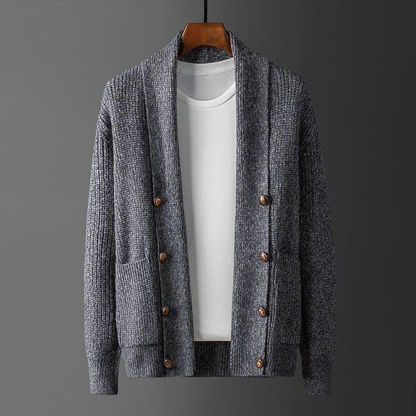 

men's jackets cardigan's vintage jacket, long sleeve big button 2021, Black;brown