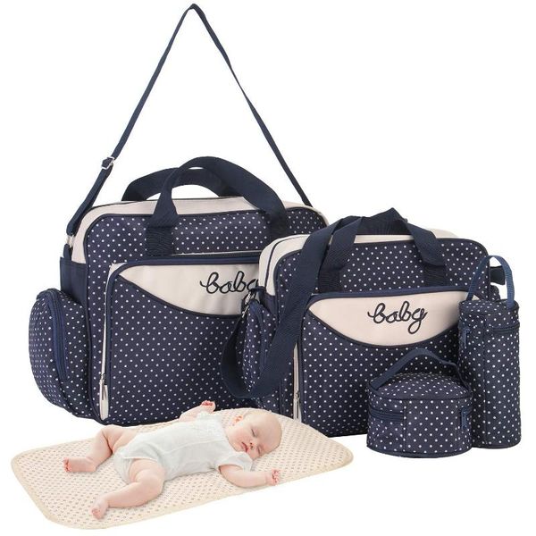 

baby diaper bag tote 5 piece set multifunction nappy changing large reusable nursing with straps mommy maternity bags