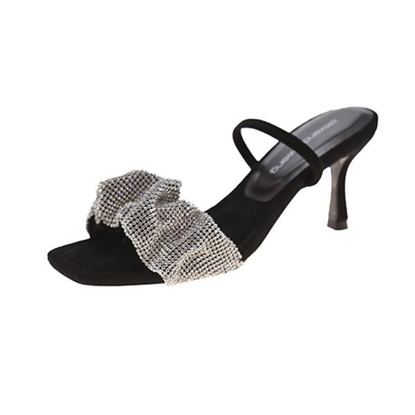 

women sandals high heel stilettos pumps summer shoes peep toe fashion, Black