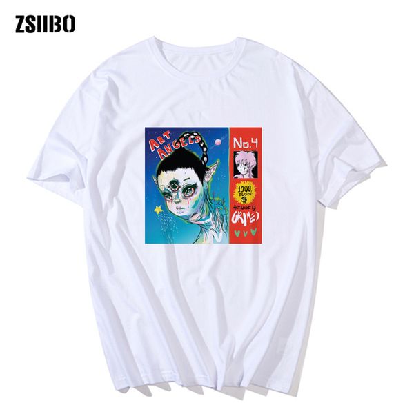 

t shirt art angels adventure graphic print tee homme canada anime style tshirt plus size soft grimes's album t-shirt male, White;black
