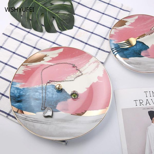 

dishes & plates nordic creative stroke phnom penh ceramic western steak plate salad color cloud smooth and delicate personalized tableware