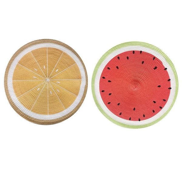 

mats & pads 4 pcs woven round placemat,cartoon dining table for home decor,38cm