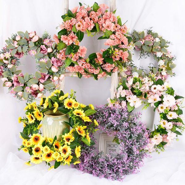 

decorative flowers & wreaths 23 kinds of valentine's day simulation eucalyptus leaf sun garland christmas door decoration holiday creat