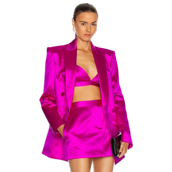 

two piece dress long sleeve coat casual three-piece set for female lapel collar autumn vest with high waist short women's, White