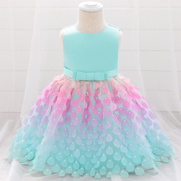 

girl's dresses toddler birthday party ball gown dress born baby girl summer lace flower cute christening princess children baptism 1 ye, Red;yellow