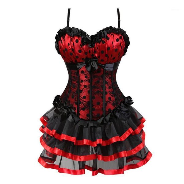 

bustiers & corsets corset dress satin floral lace up bustier with trim showgirl stripe lingerie clothes for women plus sizes-6xl, Black;white