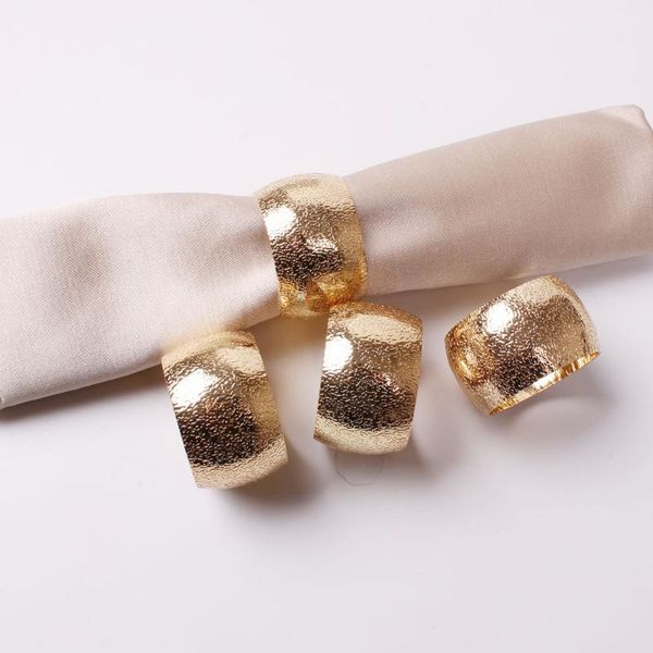 

10pcs simple high-end drum-shaped golden starry napkin ring buckle rings