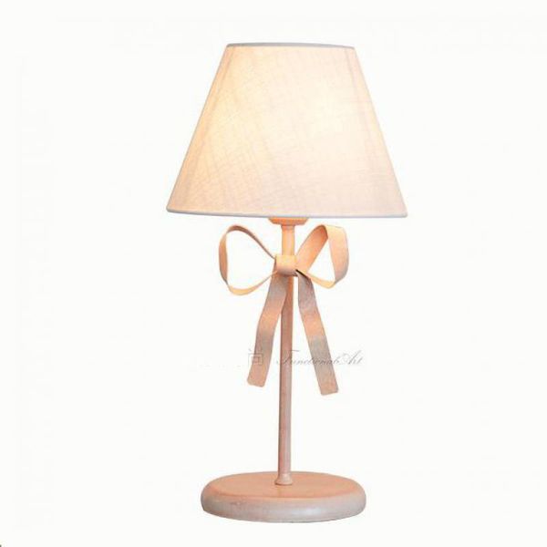 

table lamps student led pink ribbon lamp desk light reading class room bow knot office lights luminaria de mesa