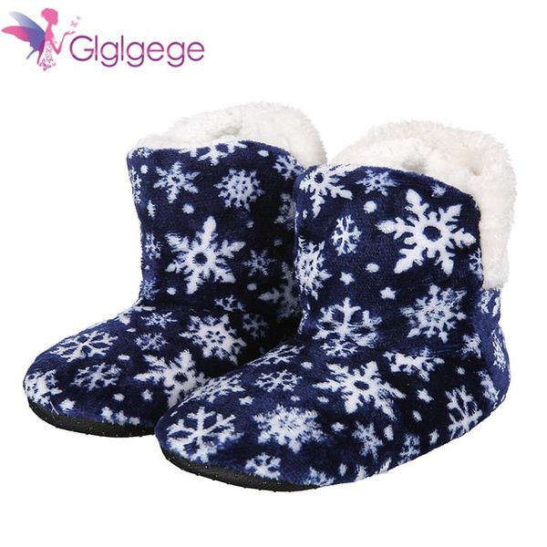 

slippers glglgeg winter snowflake super soft bottom indoor home shoes long plush warm moon cotton foreign trade, Black