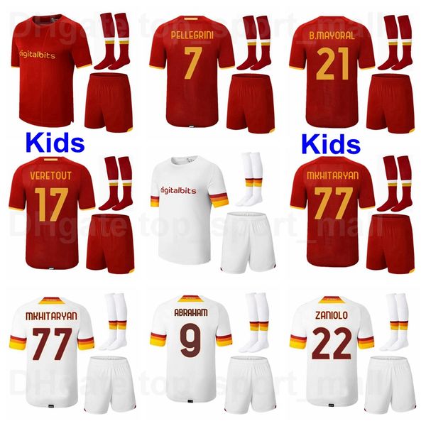 

21 22 kids as roma youth mayoral jersey socks set soccer veretout pellegrini karsdorp cristante mancini abraham perez spinazzola patricio fo, Black
