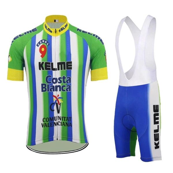 

racing sets kelme retro cycling jersey kit 2021 men summer outdoor set ciclismo bicycle competition clothing bib gel shorts short sleeve, Black;blue