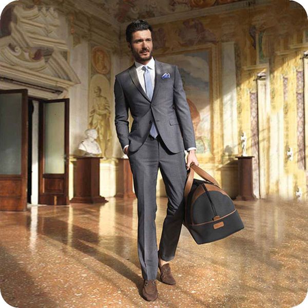 

men's suits & blazers custom made classic business grey men wedding suit male slim fit for costume casual party 2piece jacket+pant, White;black