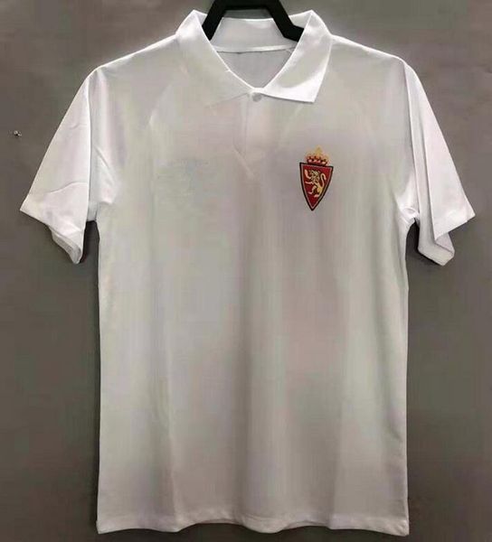 

94/95 retro edition real zaragoza soccer jerseys 1994/1995 classic home poyet pardeza higuera nayim football shirt uniforms, Black;yellow