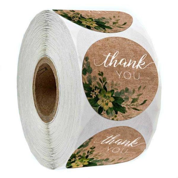 

pcs 1500sheet round natural kraft thank you sticker seal labes gift hand made with love stickers scrapbooking stationery stic wrap