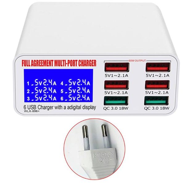 

cell phone repairing tools multi-port fast charging dual qc3.0 +896 smart digital display charger 2400 (ma) mobile table drop