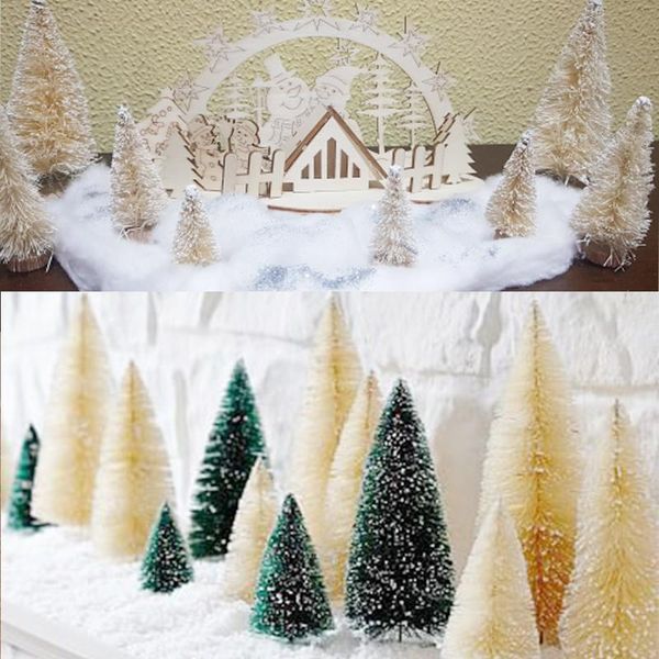 

christmas decorations 8pcs mini tree artificial decoration for home white gold green with snow frost year xmas decor