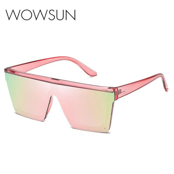 

sunglasses wowsun square women vintage design mirrored big frame red purple eyewear uv400 wo-026, White;black