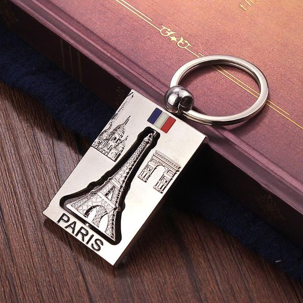 

keychains vicney rotatable eiffel tower keychain york travel gifts souvenirs key chain for men ring charm women, Silver