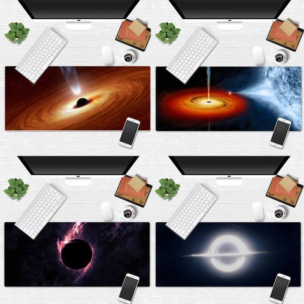 

mouse pads & wrist rests black hole space mousepad pc computer mats desk table protect gamer office work large pad non-slip lapcushion