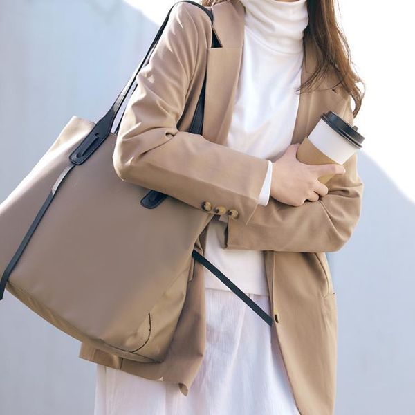 

female bags trendy one-shoulder large-capacity simple shopping bag underarm totes 13/14/15 inches