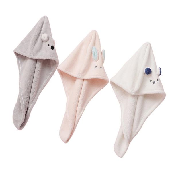 

3pcs cartoon hair drying hat towel wraps shower caps