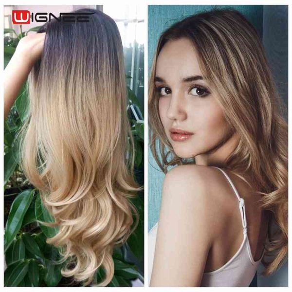 

wig jiafa women's gradient big wave long curly, Black;brown