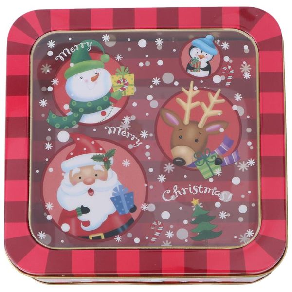 

gift wrap 1pc square tinplate candy box packing christmas baking wrapping